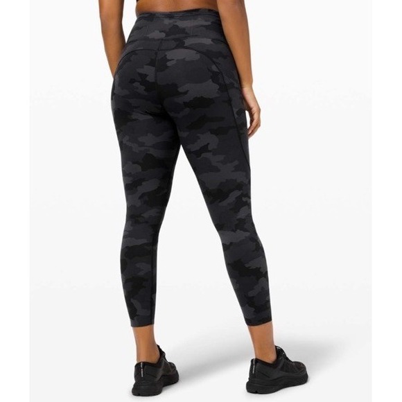 Lululemon Fast Free 7/8 Tight II Non-Reflective Nulux 25" Camo Deep‎ Coal Multi - Picture 1 of 12
